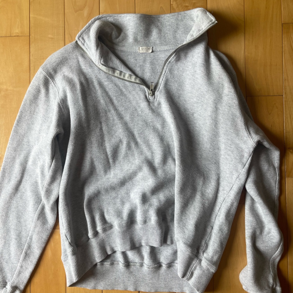 John Galt Gray Half Zip Sweater